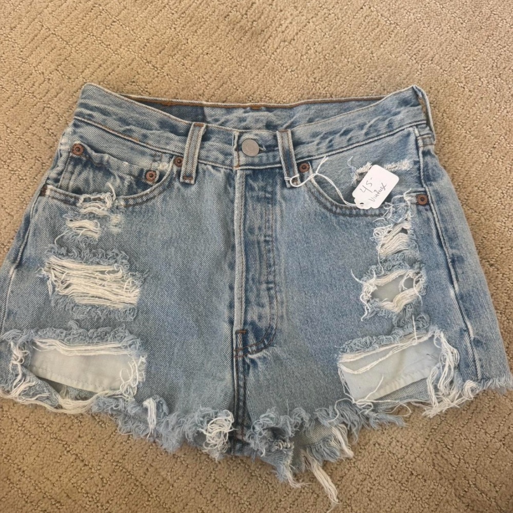 Levis Vintage Distressed Denim Shorts